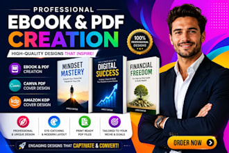 design your ebook PDF, canva ebook, and a professional book cover