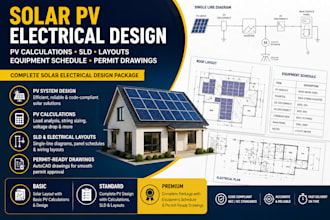 design solar pv electrical systems, calculations and permit plans