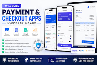 build payment and checkout app, invoice and billing app