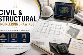do civil and structural engineer drawing in texas michigan virginia city permit