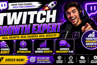 promote your twitch channel with organic growth and marketing