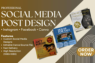 design professional social media posts for instagram and facebook