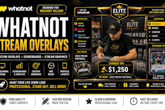 design custom whatnot overlays, scoreboards and stream graphics