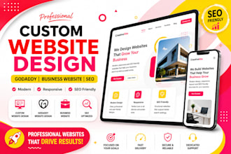 design custom website, godaddy website design, business website design, seo