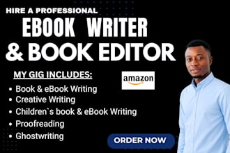 be ebook ghostwriter, book editor, ghost book writer for amazon kindle publish