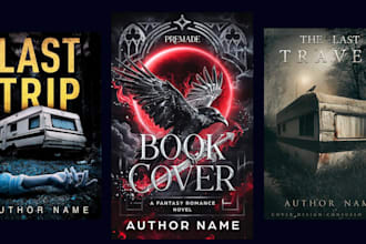 design horror book cover, thriller book cover, scifi and crime book cover