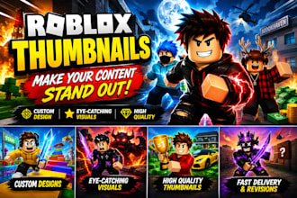 design a custom roblox youtube thumbnail that stands out