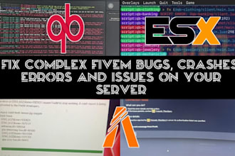 fix hard, complex fivem bugs, console errors, crashes, lags on your fivem server