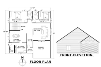 design architectural house plan, cad layout diagram, residential front elevation