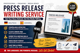 write and distribute press release on spanish and germany top media outlets