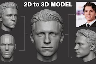 convert 2d to 3d head model 2d to 3d character model picture to 3d model