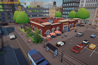 build an optimized low poly roblox map and game environment in blender or studio