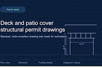 provide deck and patio cover structural permit drawing sets
