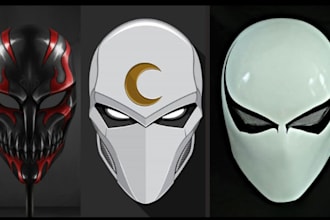 3d print and paint cosplay mask 3d helmet, cosplay armor, 3d mask halloween mask