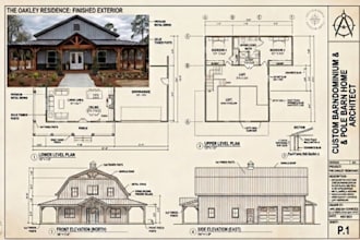 draw barndominium and pole barn house plan floor plan as your architect