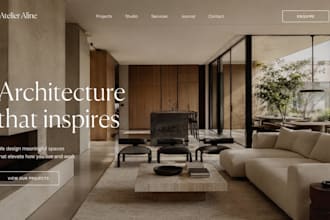 design squarespace interior architecture studio website with portfolio