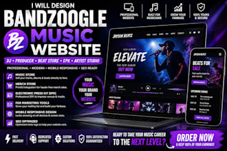 design bandzoogle music website dj producer beat store epk obs studio website