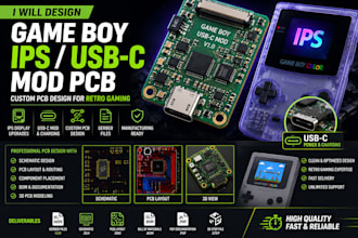 design game boy ips and usb c mod pcb