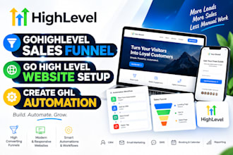 gohighlevel sales funnel, go high level website setup, create ghl automation