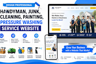design handyman, junk, cleaning, painting, pressure washing service website