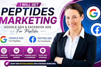 set peptides marketing, google ads for peptides, peptide ads for facebook
