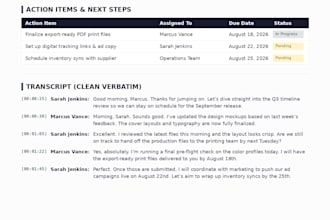 transcribe audio or video and write executive summaries