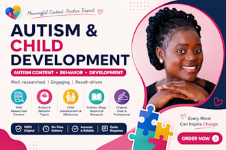 write professional autism and child development content