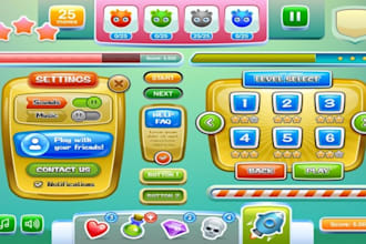 design a custom roblox cartoony gui with buttons, menus and game hud