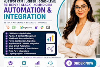 hubspot crm jobber gohighlevel automation rei reply slack kommo crm integration