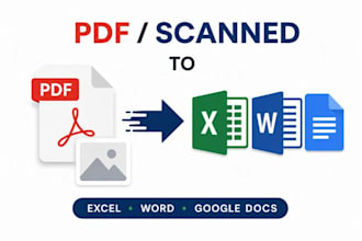 convert pdf to excel, word, scanned images to excel, google docs