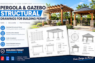 design pergola and gazebo structural drawings for building permit