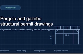 design pergola and gazebo structural drawings for building permit