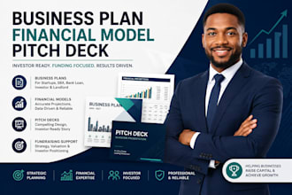 create a business plan, financial model, pitch deck and fundraising strategy