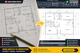 do professional 2d cad drafting, architectural tracing, and structural drawings