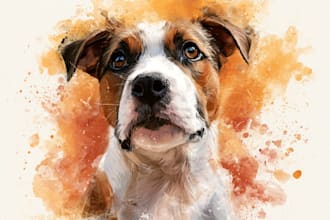 paint a watercolor portrait of your pet or animal