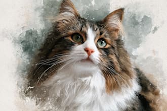 create a custom watercolor pet portrait or pet painting