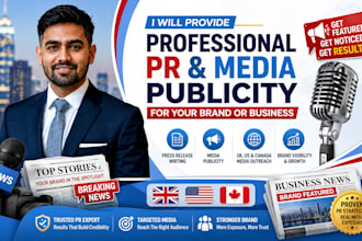 provide professional PR and media publicity for your brand or business
