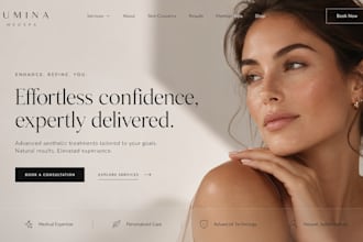 design squarespace medspa laser aesthetics clinic website with booking