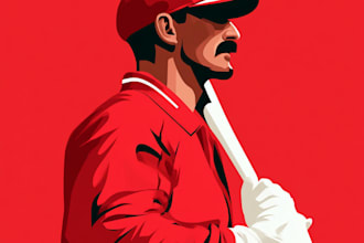 draw minimalist sports cartoon illustration