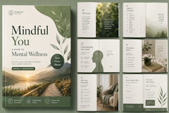 design editable canva mental health ebook, workbook, journal and worksheet