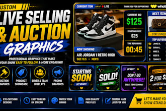 design live selling, auction and product graphics for whatnot card breaks