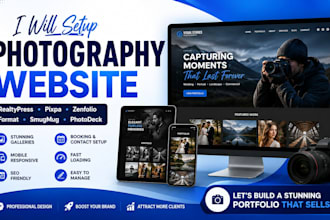 setup realtypress pixpa zenfolio format smugmug photodeck photography website