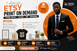 set up and optimize your etsy store with digital products, pod and SEO