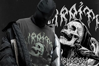 create dark gothic skull tshirt designs