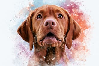 create a custom watercolor pet portrait or pet painting