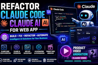 refactor claude code claude ai for web app product video animation claude video