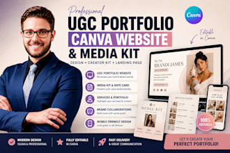 design canva ugc portfolio website landing page website canva media kit