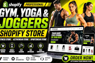 build gym clothing shopify store, yoga store, jogger website