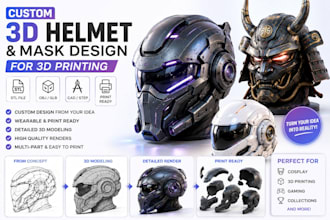 design custom 3d helmet or mask for 3d printing stl