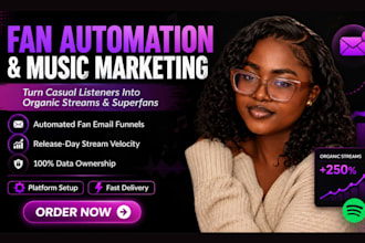 setup music email marketing, artist manager fan automation for organic streams